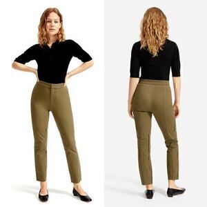 Everlane Fixed Waist Stretch Cotton Pants in Olive